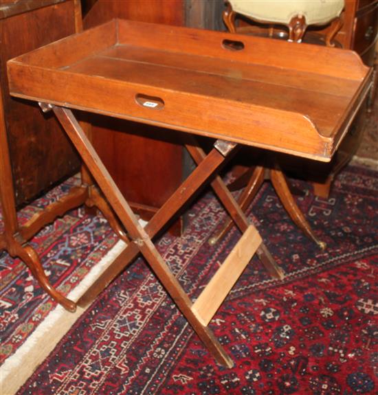 Mahogany butlers tray on stand